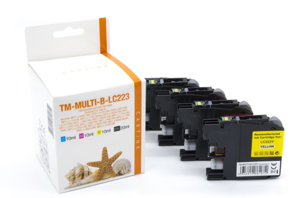 Multipack LC223 Tinte für Brother BK,C,M,Y, kompatibel/alternativ Druckerpatrone